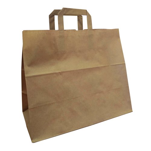 Brown paper bags, flat paper handle
