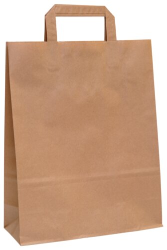 Brown paper bags, flat paper handle